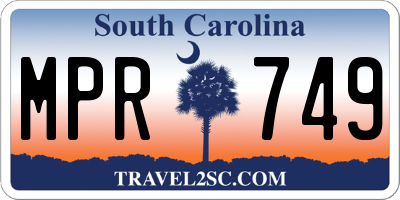 SC license plate MPR749