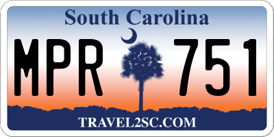SC license plate MPR751