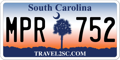 SC license plate MPR752