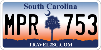 SC license plate MPR753