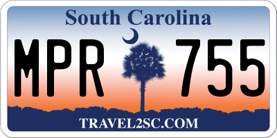 SC license plate MPR755