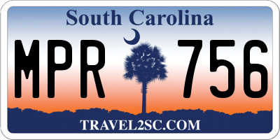 SC license plate MPR756