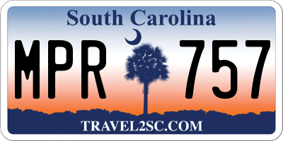 SC license plate MPR757