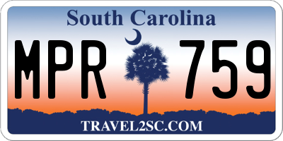 SC license plate MPR759