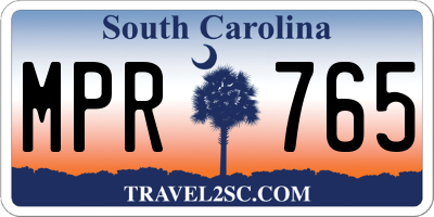 SC license plate MPR765
