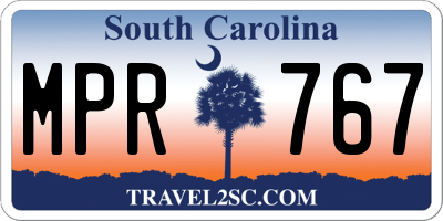 SC license plate MPR767