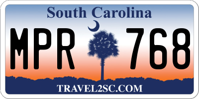 SC license plate MPR768