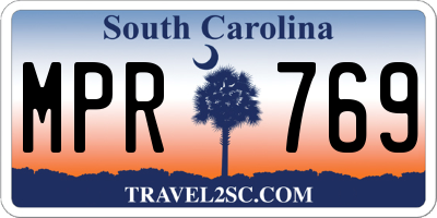 SC license plate MPR769