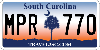 SC license plate MPR770