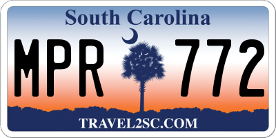 SC license plate MPR772