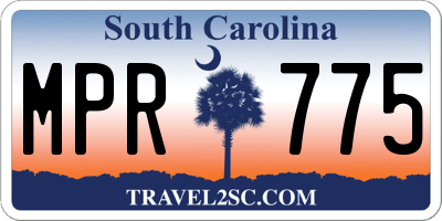 SC license plate MPR775