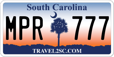 SC license plate MPR777