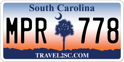 SC license plate MPR778