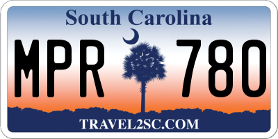 SC license plate MPR780