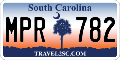 SC license plate MPR782