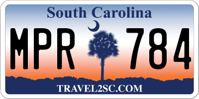 SC license plate MPR784