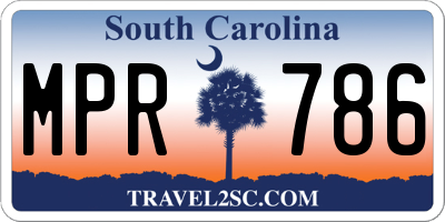 SC license plate MPR786