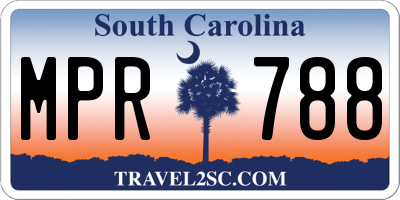 SC license plate MPR788