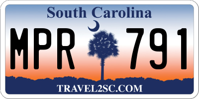 SC license plate MPR791