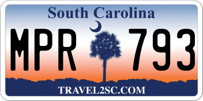 SC license plate MPR793