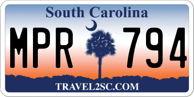 SC license plate MPR794