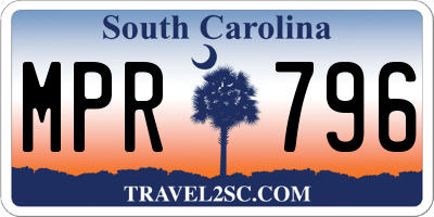 SC license plate MPR796