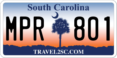 SC license plate MPR801