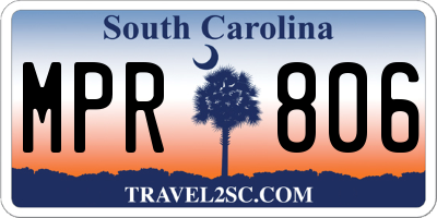 SC license plate MPR806