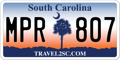 SC license plate MPR807