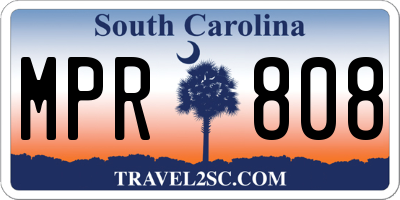 SC license plate MPR808