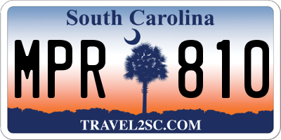 SC license plate MPR810