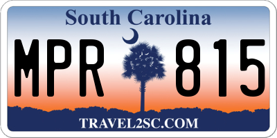 SC license plate MPR815