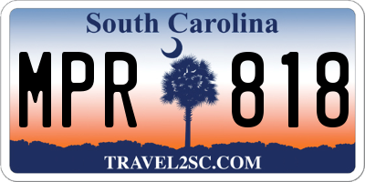 SC license plate MPR818
