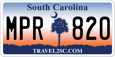 SC license plate MPR820