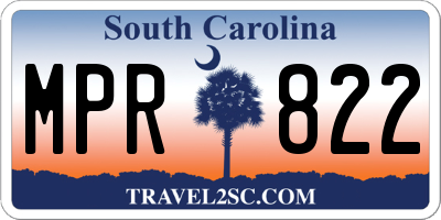 SC license plate MPR822