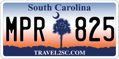 SC license plate MPR825