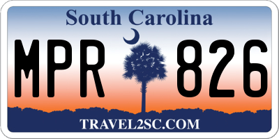SC license plate MPR826