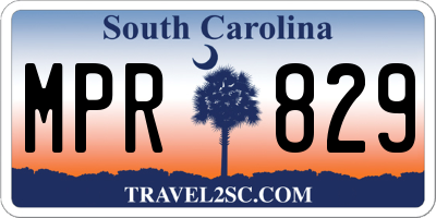SC license plate MPR829
