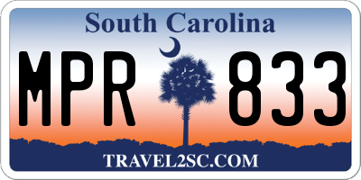SC license plate MPR833