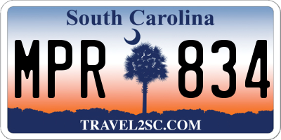 SC license plate MPR834