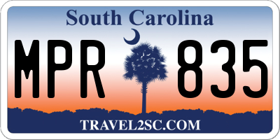SC license plate MPR835
