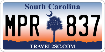 SC license plate MPR837