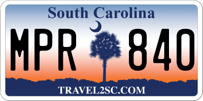 SC license plate MPR840