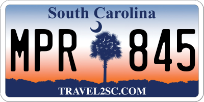 SC license plate MPR845