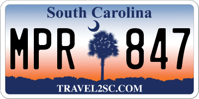SC license plate MPR847