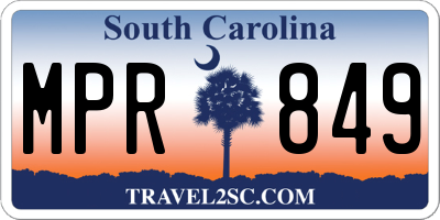 SC license plate MPR849