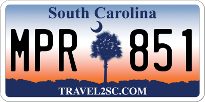 SC license plate MPR851