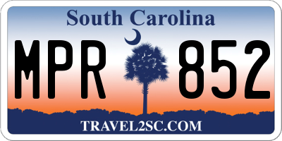 SC license plate MPR852