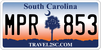 SC license plate MPR853