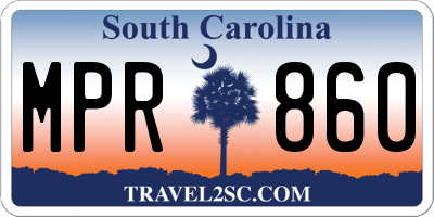 SC license plate MPR860
